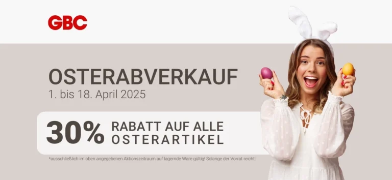 Oster-Abverkauf bei GBC Österreich: -30% auf alle Osterartikel für Floristik & Dekoration